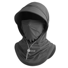 Cooling Breathable Balaclava Full Face Mask with Wide Brim Sun UV Protection Hood for Men Women Fishing Motorcycle Skiing (US, Alpha, One Size, Dark Gray)