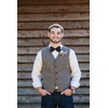 Alizeal Mens Solid Mini Squares Formal Banded Bow Ties (Black)