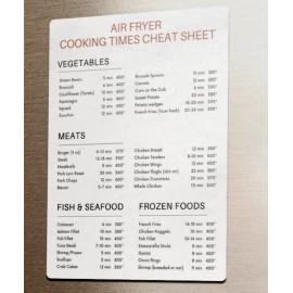 ArkWisdom AIR FRYER COOKING TIMES CHEAT SHEET  KITCHEN  GREAT GIFT IDEA SINGLE 7X9 INCH