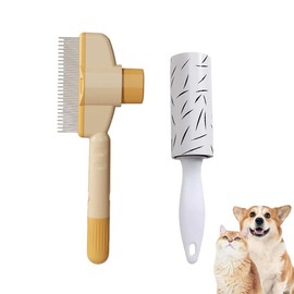 TTPSRY Katzen und Hundebürste Fusselrolle Fellpflege für Langhaar und Kurzhaar Hunde und Katzen Katzenhaarentferner und Lint Roller für effektive Tierhaarentfernung(Gelb)