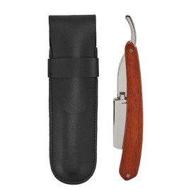Folding Manual Straight Clipper Wooden Handle Barber Foldable Manual Beard Trimmer for Men
