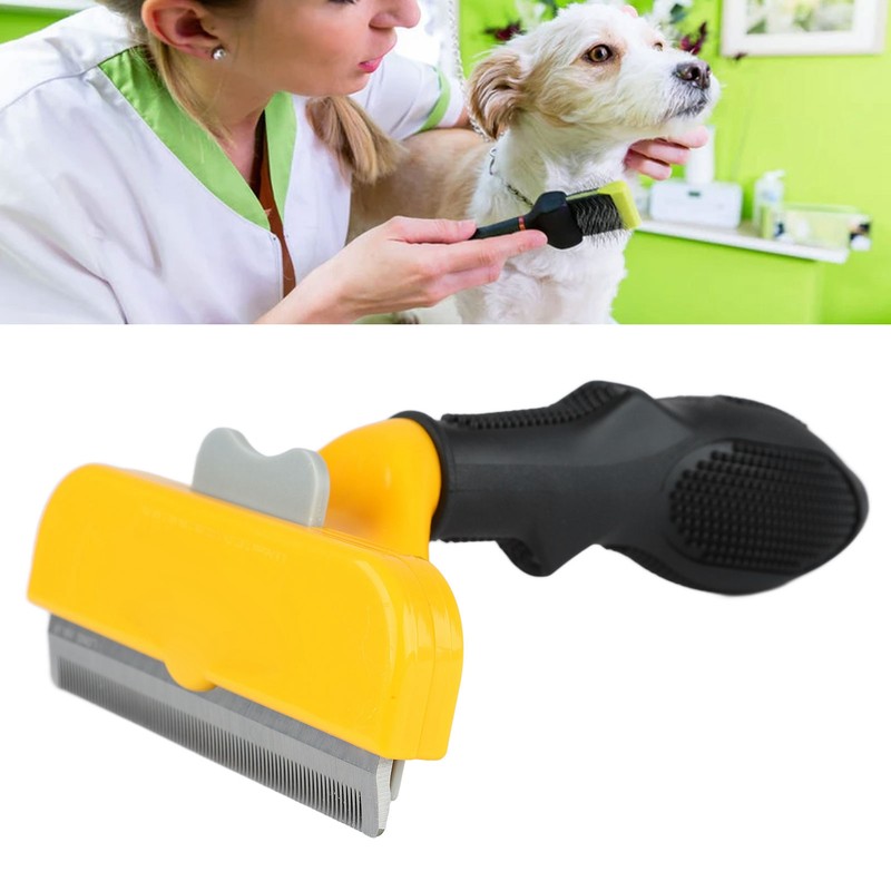 Dog Deshedding Brush Reduce Loose Hair Safe Professional Large Pet