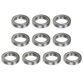 sourcing map 10pcs 6803ZZ Deep Groove Ball Bearings 17mm Bore 26mm OD 5mm Thick Chrome Steel Double Shielded Bearing for Motors Pumps Conveyors