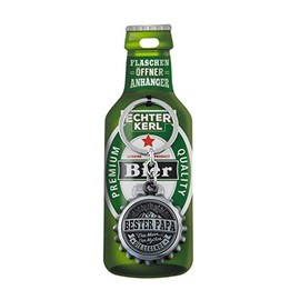 History & Heraldry Echter Kerl Bester Papa Bottle Opener and Keyring with Name and Saying