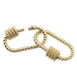 JCBIZ 2PCS Ring Buckle Screw Carabiner Lock Charms Clasps Gold Plated Keychain Clip Hook for Necklaces Jewelry Making