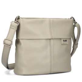 Zwei Mademoiselle.M M8 Women's Crossbody Bag 3 L Faux Leather Shoulder Bag with Secret Compartment & Main Compartment with Zip Includes Short & Long Removable Shoulder Strap, Cement