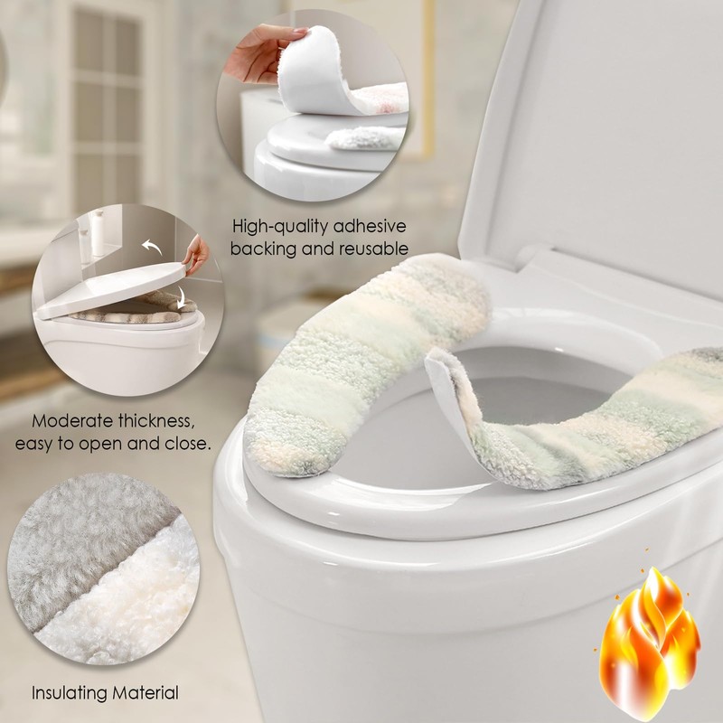 Thick and Warm Plush Toilet Seat Cover – Washable, Reusable