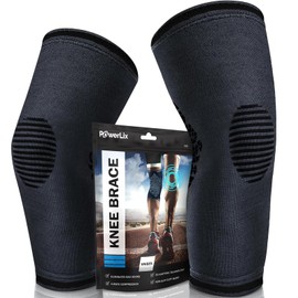 POWERLIX- Rodilleras de compresión (par) - La mejor rodillera para el dolor de rodilla para hombres y mujeres - Soporte para correr, baloncesto, volei
