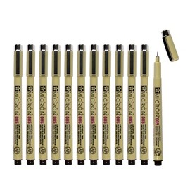 SAKURA Pigma Micron Fineliner Pens - Archival Sepia Ink Artist Pens for Drawing - 005 Point Size (Box of 12)