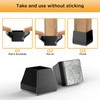 24 PCS Square Chair Leg Floor Protectors, Silicone Furniture Pads