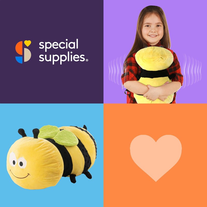 Special Supplies Bumble Bee Sensory Vibrating Pillow, Pressure Activated for