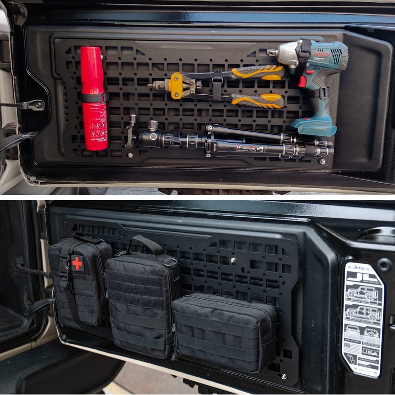 Tailgate Molle Panel Rear Door Cargo Organizer Kit Interior Storage