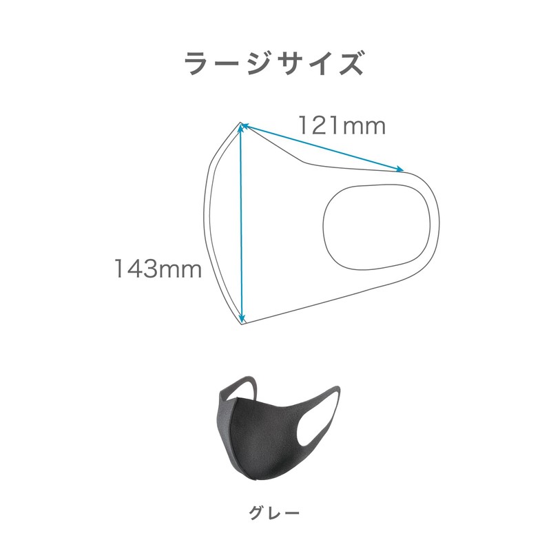 [アラクス] PITTA MASK LARGE GRAY J 3枚入り