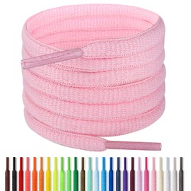 Handshop Half Round Shoelaces 1/4" - Oval Shoe Laces Replacements For Sneakers and Athletic Shoes Sports Pink 45.3 inch (115cm)
