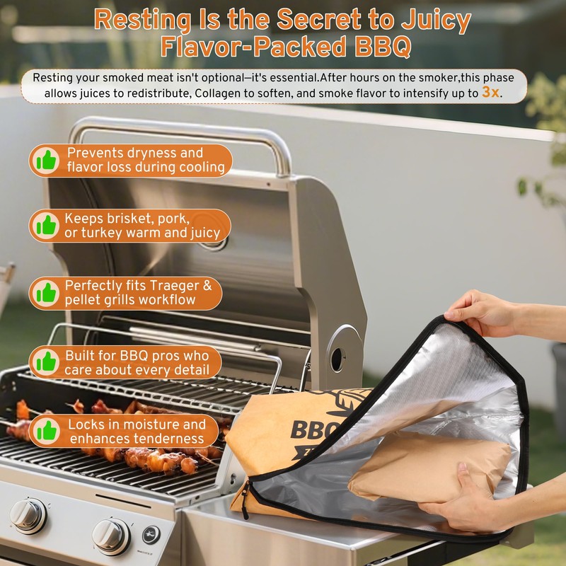 BBQ Blanket for Resting Meat - 21" Reusable Meat Resting