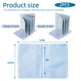 PMELCXD Plastic Card Holder Wallet,2 Pcs Card Holder Protector Sleeves Transparent Credit Card Sleeves Plastic Wallet Insert Credit Card Holder Insert for Wallet Insurance Card Debit Card