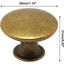 SWZHAI Brass Cabinet Knobs 16 Pcs, Round Drawer Knob Kitchen Drawer Knobs, Single Hole Cupboard Cabinet Door Knob Dresser Drawers Pulls Handles