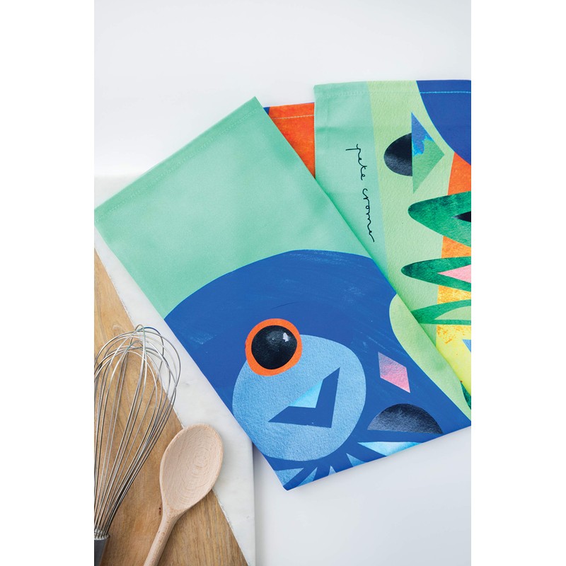 Maxwell & Williams Pete Cromer Bird Tea Towel, Lorikeet Print,