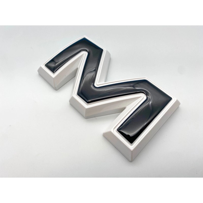 Auto Front & Rear GMC White Black OVERLAY Emblem Badge
