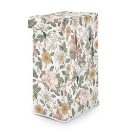 Sweet Jojo Designs Blush Pink Yellow Vintage Floral Boho Girl Laundry Hamper Foldable Dirty Clothes Basket with Handles Baby Nursery Kid Bedroom Teen Bathroom Bohemian Shabby Chic Farmhouse Wildflower
