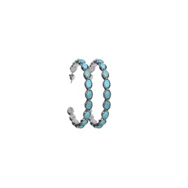 Turquoise Bohemian Metal Hoop Fashion Earring