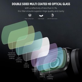 REYGEAK Black Mist Diffusion Filter for DJI Osmo Pocket 3, Black Lightweight Diffusion Filter, Dreamy Soft Focus Effect Filter with Multi-Nano Coating Soft Filter (Black Mist Filter)