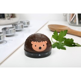 Kikkerland Hedgehog 60-Minute Kitchen Timer, Brown