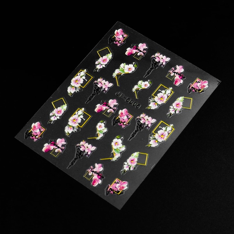 Ieron Nail Art 5D Dreidimensionale sommerfrische rosa Kamelie 3D-geprägte Nagelaufkleber