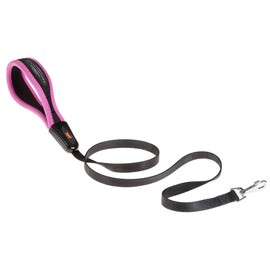 Ferplast Dog Lead ERGOFLUO, Dog Lead for Small Dog, Ergonomic Padded Handle, in Nylon. Size 120 cm, Pink