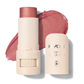 KYDA Mineral Color Balm, SPF 35, Buildable Shimmer Color for Lip and Cheek, Natural Shimmer Cream Blush Stick, Lightweight Blendable, Multiuse Makeup Balm, LOVELY