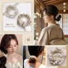KUAIDHFK ヘアゴム ヘアアクセサリー 3点セット シュシュ パールゴム レディース 髪飾り 髪留め ヘアタイ