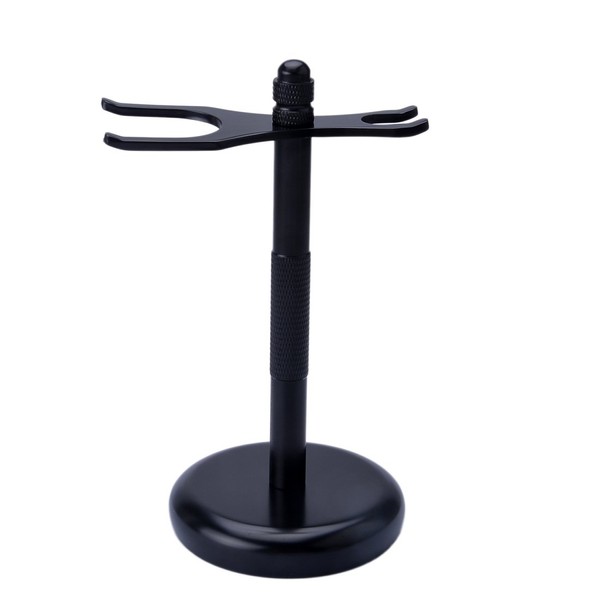 CSB Deluxe Chrome Razor and Brush Stand, Best Safety Stand, this Will Prolong the Life of Your Shaving Brush, Black