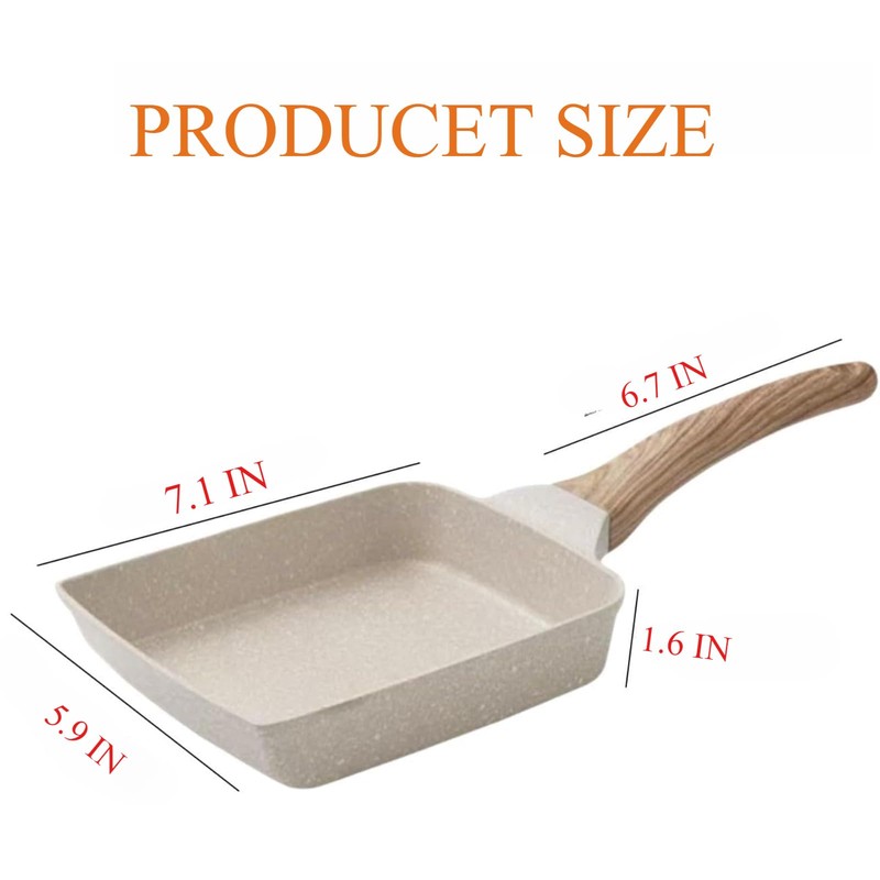 Tamagoyaki Pan Nonstick, Oven Safe Japanese Omelette Pan with Detachable