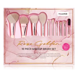 Set De 10 Brochas Maquillaje Profesional Con Caja De Color Estilo 1