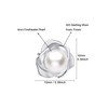 Sterling Silver Rose Flower Pearl Stud Earrings for Women Mother