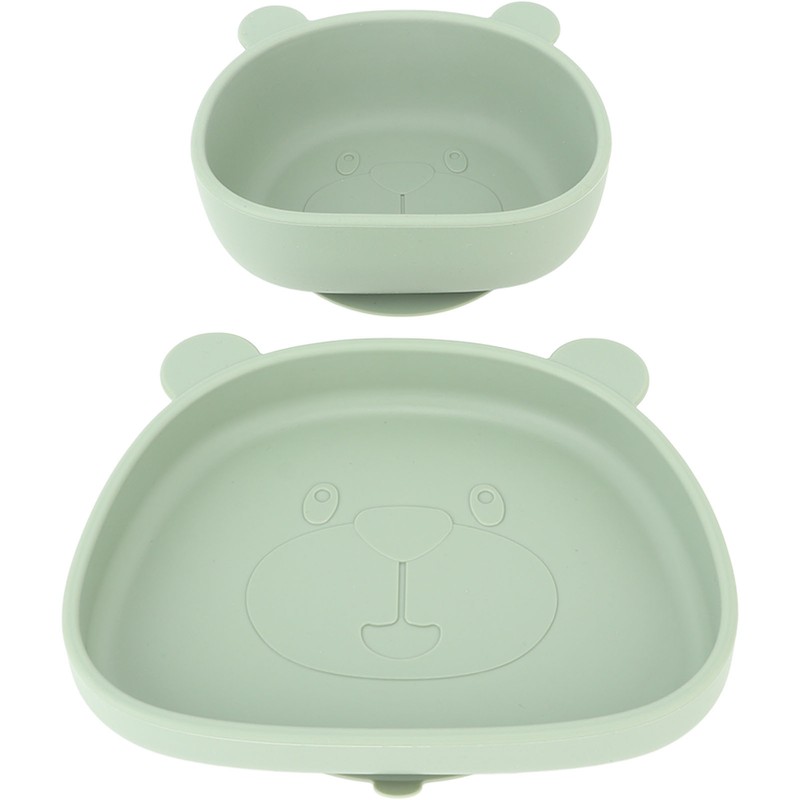 4pcs Children Plate Utensils Set Silicone Suction Bowls Set Toddler