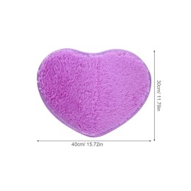 WOFASHPURET Fluffy Heart-Shaped Floor Mat Soft Rug for Bedroom and Dining Cozy Purple Carpet Decoration