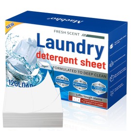 120PCS Luxury Laundry Detergent Sheets - Deep Clean Stain Fighting Laundry Sheet Paper, Laundry Sheets, Laundry Sheet Paper, Dissolvable Washing Powder Sheets for Home, Apartment, Travel (120PCS)