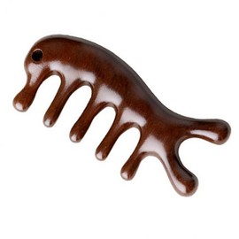원목 박달나무 괄사 스틱 물고기모양 피부 마사지 Natural Birch Wood Gua Sha Stick Fish-Shaped Skin Massage