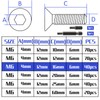 Countersunk Screws Stainless Steel M6 x 16 mm Hexagon Socket