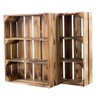 Set of 2 Shallow, Flamed Box Shelves with 3 Compartments
