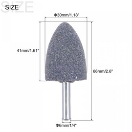 sourcing map 10 Pcs Abrasive Mounted Stone 1/4" Shank 1.18" Dia Conical Corundum Grinding and Polishing Head for Engraving Rotary Tool