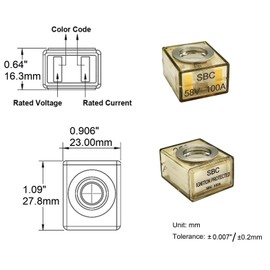 South Bend Components Fuse only Marine Rated Battery Fuse (MRBF), 58V DC Max, IP66, Ignition Protected (2-Pack)