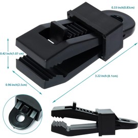 12 PCS Heavy Duty Tarpaulin Clips Set, Tarp Clamps with Crocodile Mouth Design – Durable Plastic Tent Clips for Camping, Boat Covers, Awnings, Shade Cloth, and Outdoor Use