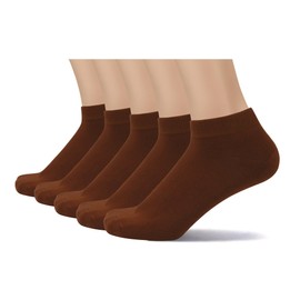 SERISIMPLE Thin Viscose Bamboo Low Cut Ankle Socks Men Thin Breathable Sock Comfort Cool Softy Sock 5 Paris(US, Alpha, X-Large, Regular, Regular, Brown)