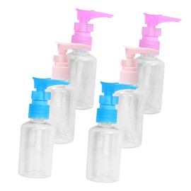 Zerodeko 6pcs Refillable Pump Lotion Bottle Transparent Soap Dispenser for Shampoo Body Wash Travel Containers Random Colors Easy to Use Pump Design Random Color