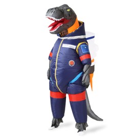 GOPRIME Dinosaur Astronaut Inflatable Costume, Spacesuit T Rex Costume, Adult Size (Blue Suit)