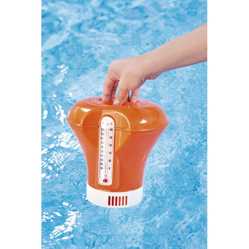 Chemicals with Thermometer Diameter 18 cm Pool Chlorine Dosage Float,