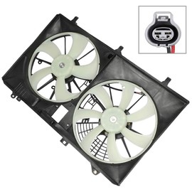 Radiator Condenser Fan Assembly Cooling Fan Driver Passenger Side/LH RH 621-530 KFKGF Universal Slim Fan Push Pull Radiator Condenser Fan Assembly Cooling 12V Mount Kit 2011-2016 for Toyota for Sienna