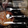 OUTXE Titanium Flatware Polished Knife Fork Spoon Set Lightweight Ti